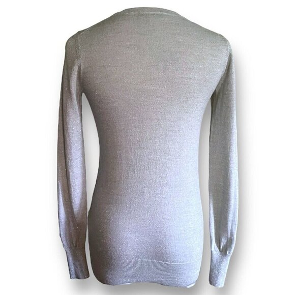 Reiss Womens Genoa Sweater Sz 0 Gray Metallic Wool Knit Long Sleeve Pullover - Picture 7 of 8